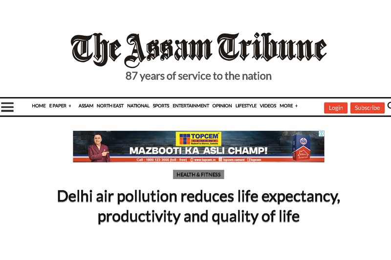 Delhi air pollution reduces life expectancy, productivity and quality of life