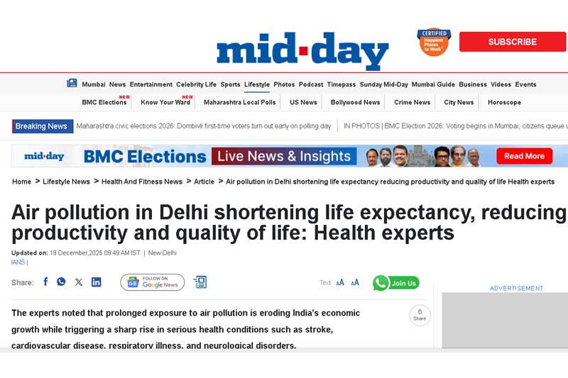 Air pollution in Delhi shortening life expectancy, reducing productivity and quality of life: Health experts