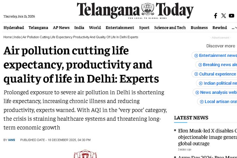 Air pollution cutting life expectancy, productivity and quality of life in Delhi: Experts