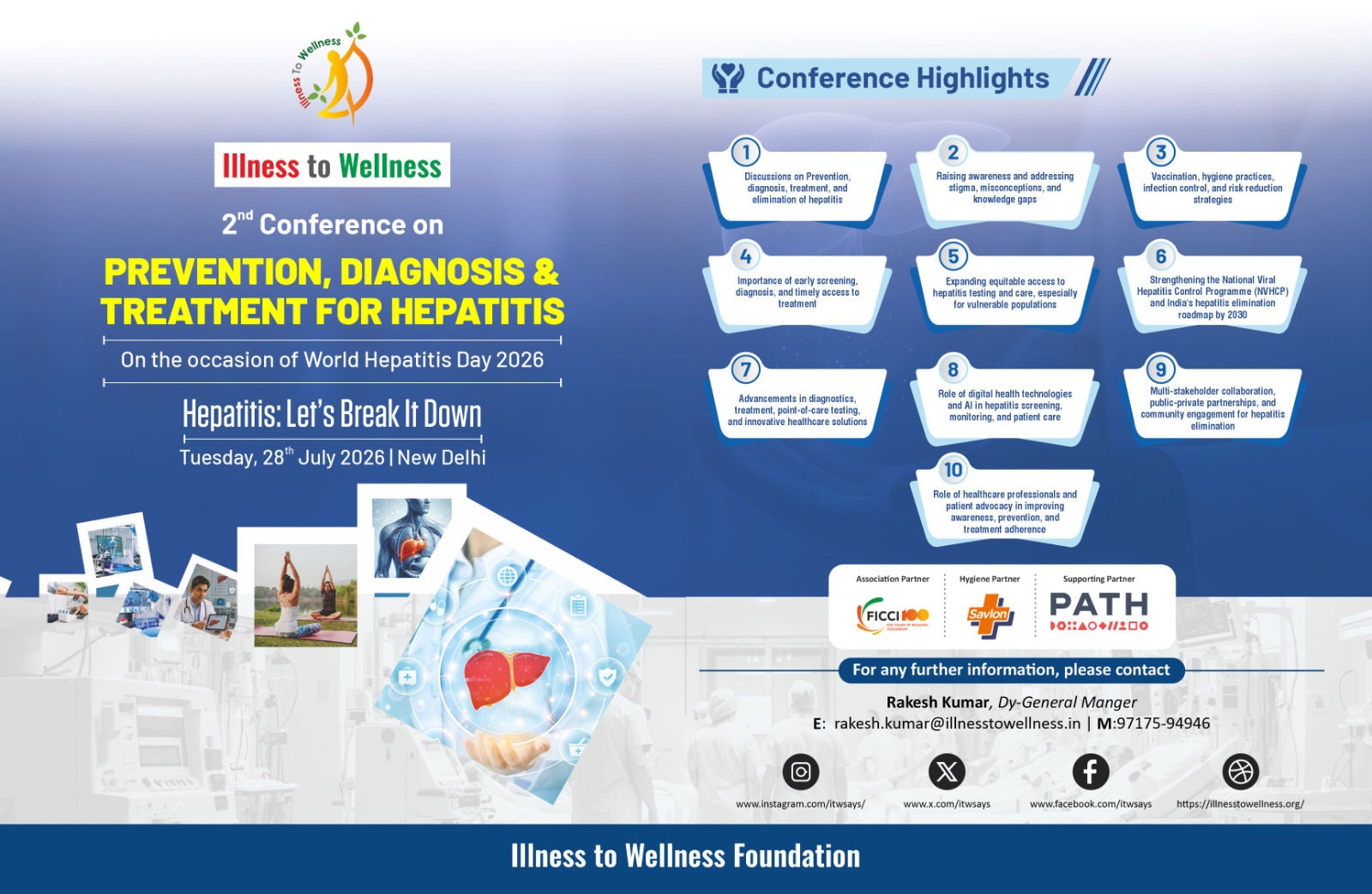 Illness to Wellness – 2nd Conference on “Prevention, Diagnosis and Treatment for Hepatitis” on 28th July, New Delhi